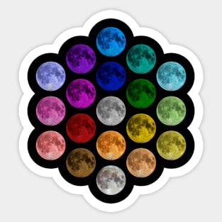 MOON Repetitive Colorful Pallet Pattern Pop Art Sticker